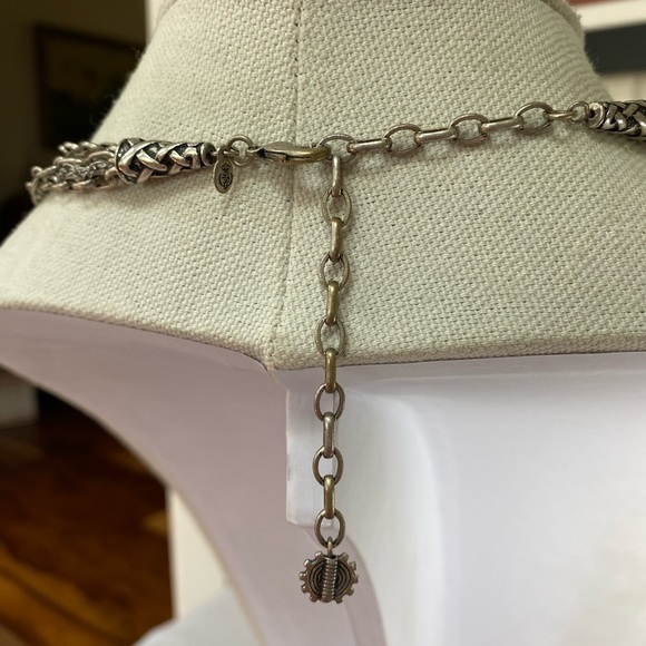 Gorgeous long multi strand silvertone necklace - Picture 5 of 7